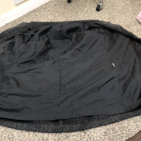 Sandro Pea Coat Peacoat Size 12 Gray Fuzzy Wool Blend - Picture 12 of 14